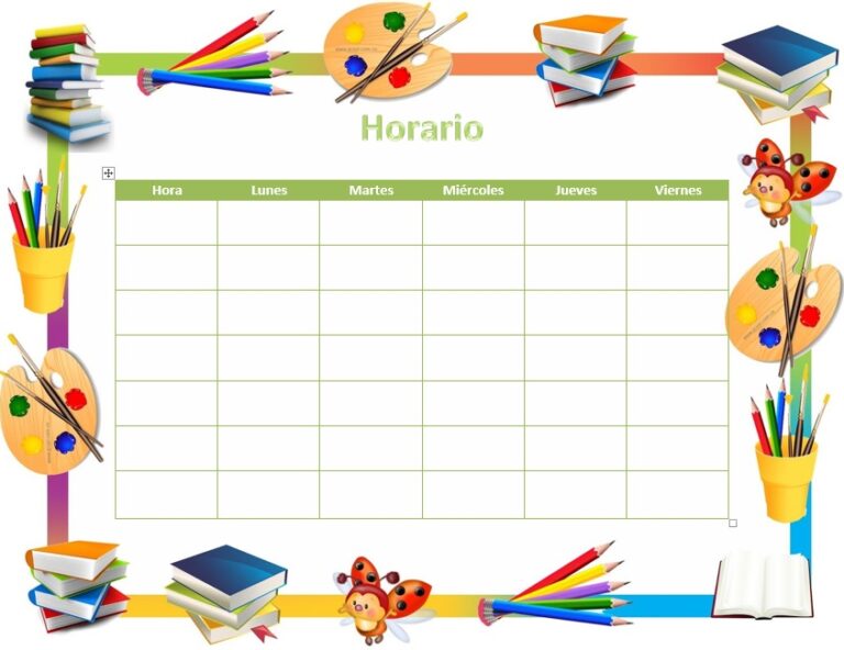 Plantillas de Horario Escolar para Descargar ProcrastinaFácil